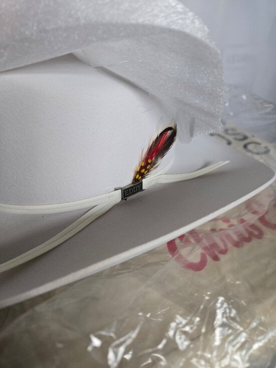 NWT - Vintage White Eddy Bros Western Hat main image 6